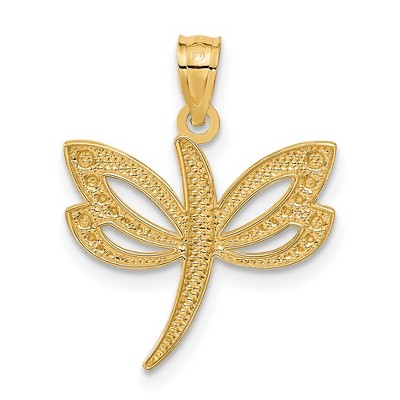 Elegant Gold and Silver Dragonfly Pendant with Diamond-Cut Details