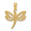 Black Bow Jewelry 14k Yellow Gold and White Rhodium Two Tone Dragonfly Pendant, 18mm - 3 of 4