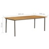 vidaXL Patio Table 78.7"x39.4"x28.3" Solid Acacia Wood and Steel - 4 of 4