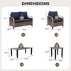 EAGLE PEAK Wicker Outdoor Patio Conversation Set, 2 Chairs, 2-Seat Loveseat, Coffee Table and Side Table, 5 Pieces - 3 of 4