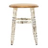 Farmhouse Wood Stool White - Olivia & May: Unupholstered Accent Bench, No Assembly Required - 4 of 4