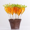 Transpac Stained Glass Carrot Picks S/12 in Tin P Home Decorations Easter - 3 of 4