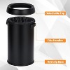 CuisinSmart 17 Gallon/65 Liter Open Top Trash Can, Stainless Steel Rubbish Bin, Commercial Grade Waste Container, Round Garbage Can, Black - 3 of 4