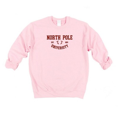 Simply Sage Market Women's Graphic Sweatshirt EmbroideredNorth Pole University -Red Ink