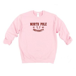 Simply Sage Market Women's Graphic Sweatshirt EmbroideredNorth Pole University -Red Ink - 1 of 3
