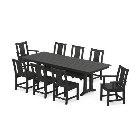 POLYWOOD 9pc Prairie Farmhouse Outdoor Patio Dining Set with Trestle Legs - image 1 of 1