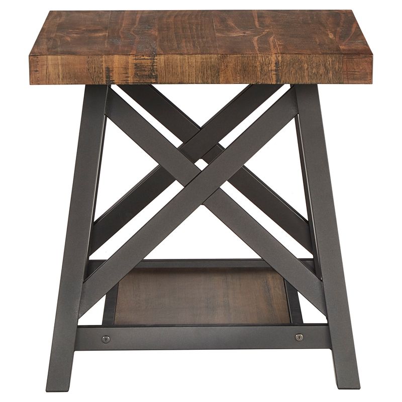 Lanshire Rustic Industrial Metal & Wood End Table - Inspire Q, 4 of 14