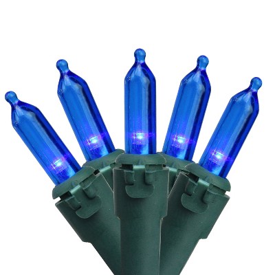 Brite Star 50ct LED Mini Christmas Lights Blue - 16.25' Green Wire