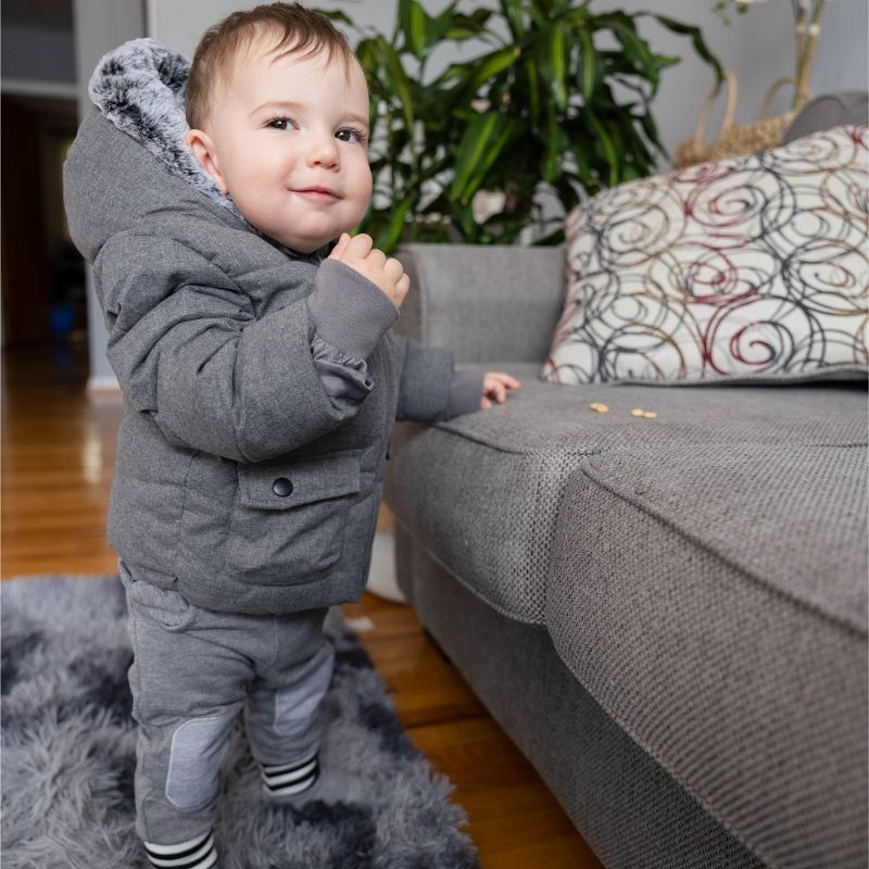 Rokka&Rolla Infant Toddler Boys' Puffer Coat Baby Hooded Winter Jacket, 6 of 12