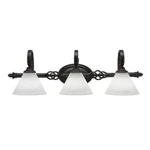 Toltec Lighting Elegante 3 - Light Vanity in  Dark Granite with 7" White Muslin Shade - 1 of 1