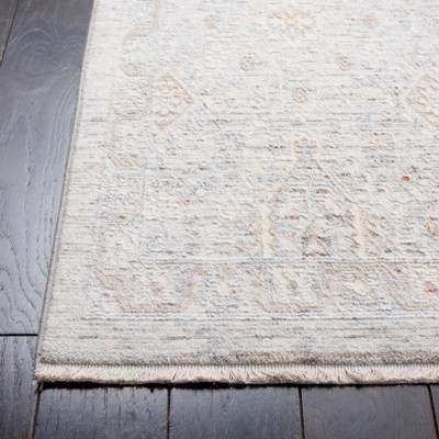 Gray Rectangular Viscose and Synthetic Area Rug