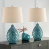 360 Lighting Kate 24 3/4" High Farmhouse Rustic Modern Table Lamps Set of 2 Sea Foam Ceramic Living Room Bedroom Oatmeal Shade (Colors May Vary) - 2 of 4