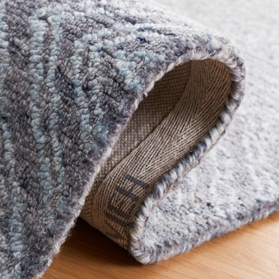 Handmade Abstract Cushion-Soft Wool Blend Area Rug - 3' x 5', Blue