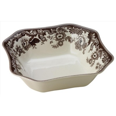 Spode Woodland 9.5" Square Serving Bowl, Fine Porcelain Holiday Serveware, Oven, Microwave, Freezer, Dishwasher Safe Dish