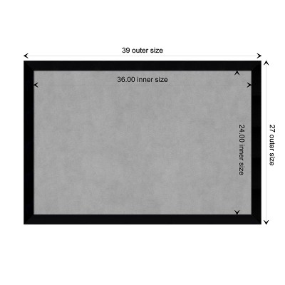 Large Black Wood Framed Magnetic Bulletin Board