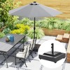 Outsunny Patio Umbrella Base Holder Outdoor Umbrella Stand with Wheels, Fillable Umbrella Base for Garden Poolside, Black - 2 of 4