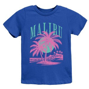 The Juniper Shop Retro Malibu Palm Tree Youth Short Sleeve Tee - M - Royal - 1 of 4