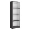 FURNIinspire Decorative Bookshelf Book Shelf Bookcase, Corner Shelf Modern Display Unit With 4 Shelf For Living Room, Study, Black, 11.77"*24.7"*71.1" - 4 of 4