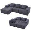 NicBex Modular Sectional Sofa,L-Shape Upholstered Cloud Couch with 3 Pillows for Living Room,Apartment,Office,Dark Gray - 2 of 4
