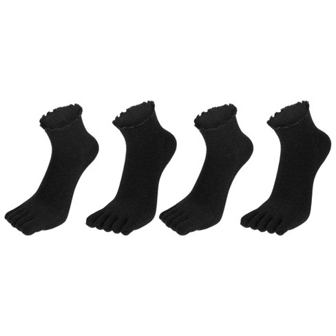 Unique Bargains Non Slip Full Finger Five Toe Socks 2 Pairs Black : Target