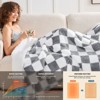 Heated Blanket Electric Throw, Heating Throw with 10 Heats Levels/8 Hours Auto Off, Gray Plaid Flannel Blanket Winter Warmer for Adults - 4 of 4