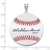 Black Bow Jewelry Sterling Silver Red Schoendienst Signature LG Enamel Baseball Pendant - 4 of 4