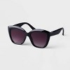 Women's Plastic Oversized Cateye Sunglasses - A New Day™ Black: Maximum UV Protection, Recycled Plastic Frame, Medium Fit - 2 of 2