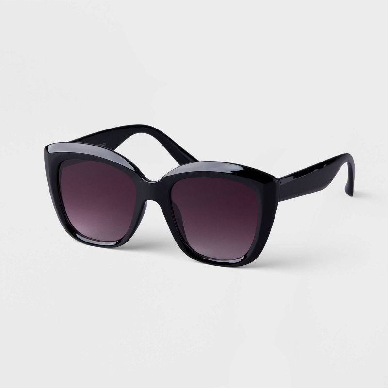 Women&#39;s Oversized Cateye Sunglasses - A New Day&#8482; Black, 2 of 3