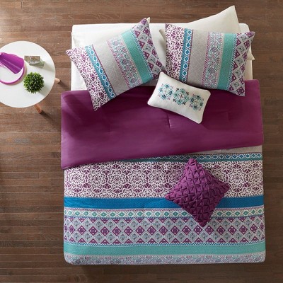 Elegant Chic Boho Print Comforter Set, All Season Home Textile for Lux Bedroom Decor