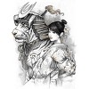 Men's Design By Humans Samurai Tiger By T-Shirt - 2 of 4