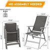 SKRAN 2-Pcs Adjustable Patio Folding Chairs,Aluminium Frame Reclining Sling Lawn Chairs,Textilene Fabric,No Assembly Required,For Outdoor, Camping - 2 of 4