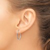 Black Bow Jewelry 1.5mm x 24mm 14k White Gold Satin Diamond-Cut Endless Hoop Earrings - 3 of 4