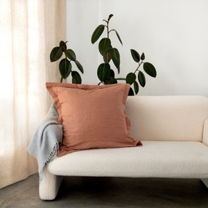 26" x 26" French Linen Euro Pillow with Flange | BOKSER HOME - 1 of 4