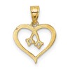 Black Bow Jewelry 14k Yellow Gold & Cubic Zirconia Cut Out Heart Pendant, 13mm - 3 of 4