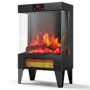 Etust Freestanding Electric Fireplace Heater for Indoor Use, Faux Fireplace Stove with Panoramic Flame, Adjustable Thermostat 24.41" - 1 of 4