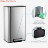 Kitchen 3.2 Gallon/12 L/8 Gallon/30 L Trash Can, Stainless Steel Trash Can w/ Soft-Close Lid & Removable Inner Basket, Rectangular Garbage Can - 2 of 4