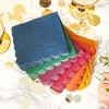 Blue Panda 240-Pack Bulk 2-Ply Scalloped Disposable Paper Cocktail Napkins, 6 Colors, 4.75 x 4.75 Inches - 2 of 4