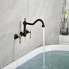 Sumerain Wall Mount Bathtub Faucet Black and Gold Tub Filler Vintage Leg Clawfoot Tub Faucet - 4 of 4