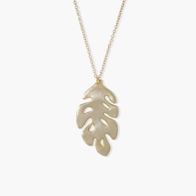 Sanctuary Project Statement Palm Leaf Pendant Necklace Gold