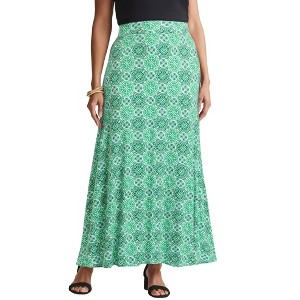 Jessica London Women's Plus Size Everyday Stretch Knit Maxi Skirt - 1 of 4