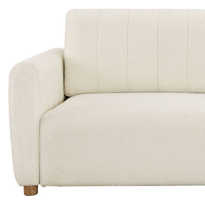 Ivory Boucle Tufted Queen Convertible Sleeper Sofa