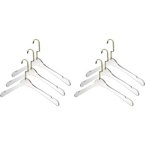 YBM Home Quality Acrylic Clear Clothes Hanger, Pack of 6 - 1 of 4