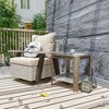 YARDSIGHT Patio Swivel Rocking Chair with Cushions & Storage Side Table - Outdoor Wicker Lounge Set for Porch or Backyard - 2 of 4