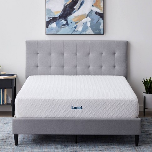 LUCID Comfort Collection 4 Gel Memory Foam Mattress Topper - Twin