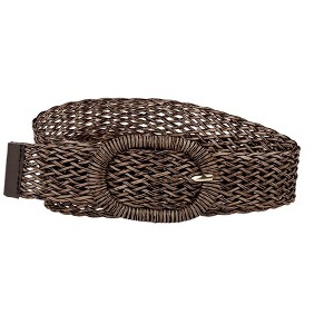 INSPIRE CHIC Women's Skinny Metal Buckle Braided Woven Dress Waist Belts - 1 of 4