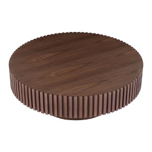 VYNXARIA Walnut Nesting Round Coffee Tables - 35.43 Inch Modern Living Room Accent - 1 of 4