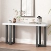 Geometric Console Table with Pine Veneer Top,Modern MDF Entryway Table for Living Room or Hallway,American Style Console Table-Coolbibila - 2 of 4
