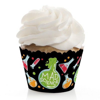 Big Dot of Happiness Scientist Lab - Baby Shower or Birthday Party Decorations - Party Cupcake Wrappers - Set of 12