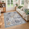 Washable Non-Slip Area Rug - Low Pile Stain-Resistant Oriental Accent Carpet Foldable Print Floor Covering for Living Room, Bedroom Office - 3 of 4