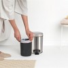 Evideco French Home Goods Soft Close Lid Round Metal Bath Floor Step Trash Can Waste Bin 3-liters-0.8-gal - 2 of 4